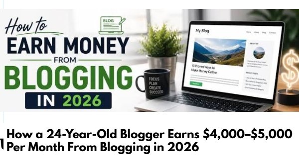 How a 24-Year-Old Blogger Earns $4,000–$5,000 Per Month From Blogging in 2026