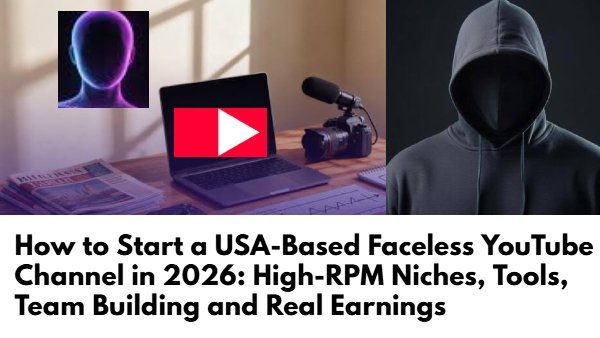 How to Start a USA-Based Faceless YouTube Channel in 2026: High-RPM Niches, Tools, Team Building and Real Earnings